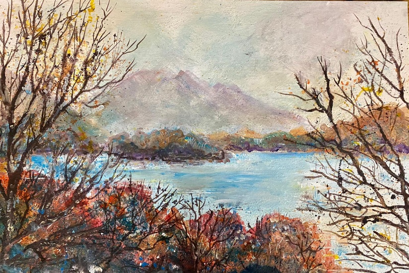 Autumn branches overlooking Derwent Water